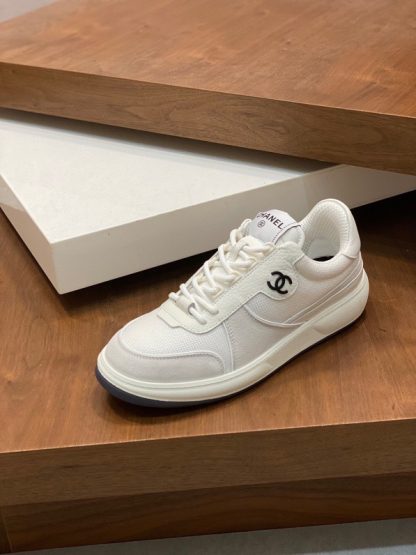 Chanel autumn and winter new white gray fashionable cowhide breathable sneakers - Image 6