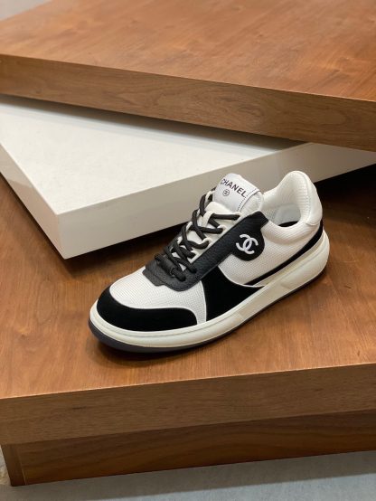 Chanel autumn and winter new black and white fashionable cowhide breathable sneakers - Image 6