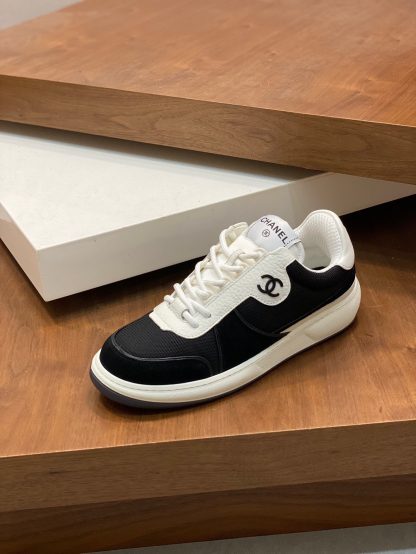 Chanel autumn and winter new beige and black fashionable cowhide breathable sneakers - Image 6