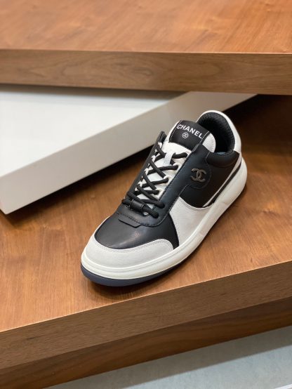 Chanel autumn and winter new gray and black fashionable cowhide breathable sneakers - Image 6