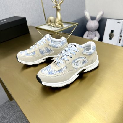 Chanel apricot blue mix and match classic fashion casual sneakers - Image 6
