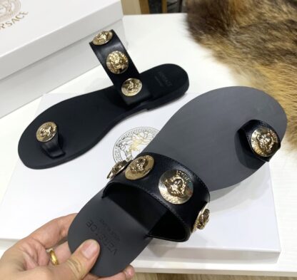 VERSACE SLIP-TOE SLIDE SANDALS - Image 6