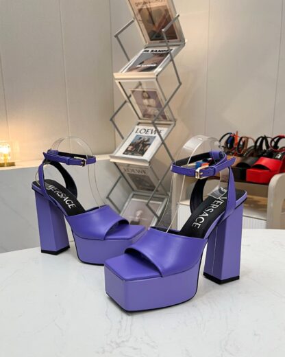 VERSACE SQUARE TOE CHIC HIGH HEELS - Image 6