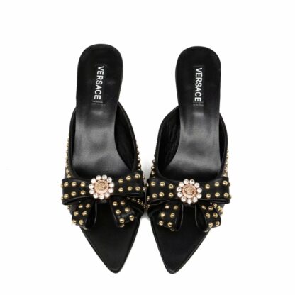 VERSACE Bow Temperament Sandals High Heels - Image 6