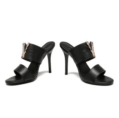 VERSACE Fashion V Buckle High Heels - Image 6