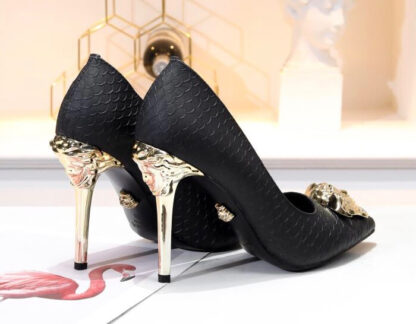 VERSACE Fashionable Fish Pattern Temperament High Heels - Image 6