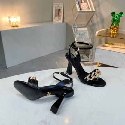VERSACE Fashion Chain Sandals High Heels - Image 6