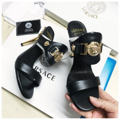VERSACE stylish temperament one-strap sandals high heels - Image 6