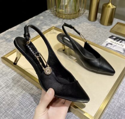 VERSACE new low heel slingback sandals high heels - Image 4