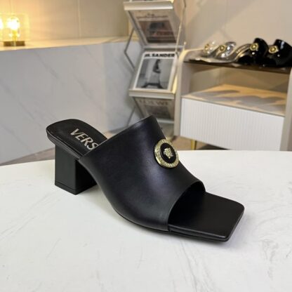 VERSACE new square head thick heel sandals high heels - Image 6