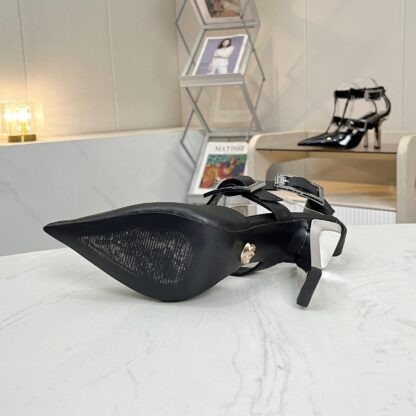 VERSACE new pointed toe thick heel high heels - Image 6
