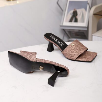 VERSACE New Open Toe High Heel Mules - Image 6