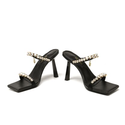 VERSACE Elegant Rhinestone Sandals High Heels - Image 6