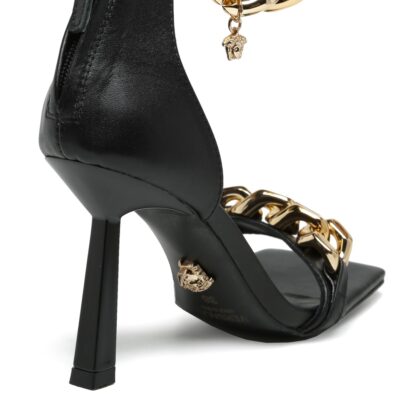 VERSACE SQUARE TOE CHAIN ​​HIGH HEELS - Image 6