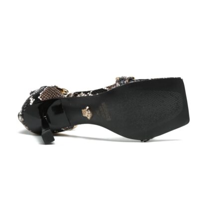 VERSACE SQUARE TOE CHAIN ​​HIGH HEELS - Image 6