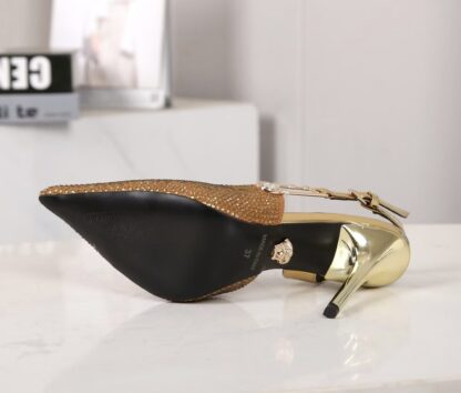 VERSACE elegant and elegant rhinestone high heels - Image 6