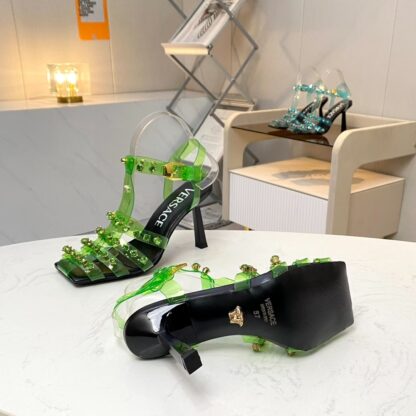 VERSACE stylish cage diamond sandals high heels - Image 6