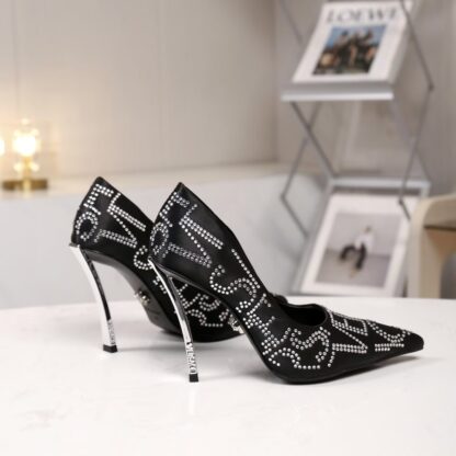 VERSACE Fashion Crystal Diamond High Heels - Image 6