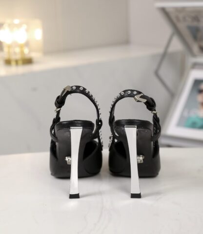 VERSACE new pointed rivet sandals high heels - Image 6