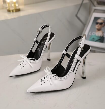 VERSACE new pointed leather high heels - Image 6