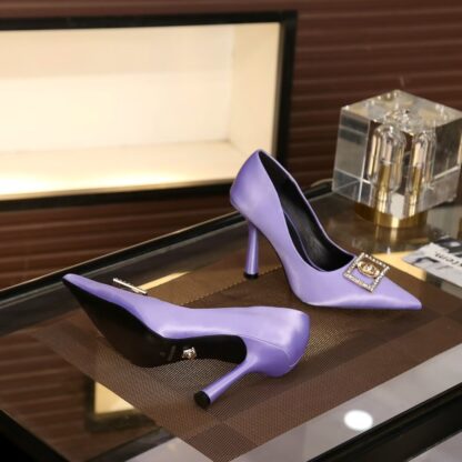 VERSACE silk elegant high heels - Image 6