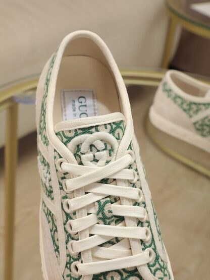 Gucci Double G embroidered low-top lace-up fashion sneakers - Image 7