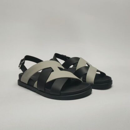 Hermès black and grey couple's woven sandals - Image 6