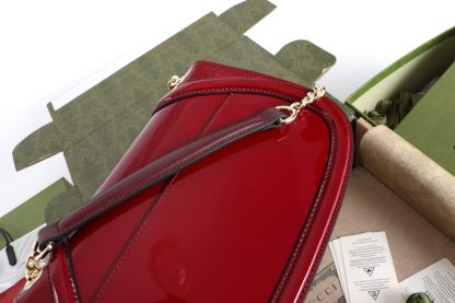 Gucci red patent leather temperament chain bag - Image 6