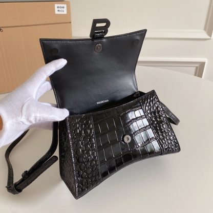 Balenciaga black bag with crocodile pattern - Image 6