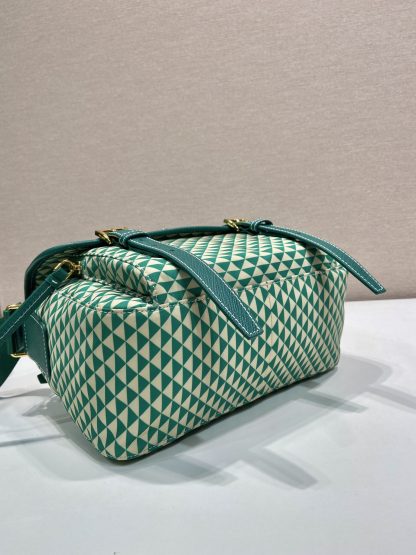 Prada Green Classic Print Messenger Bag - Image 6