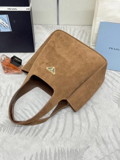 Prada Nubuck Basket Bucket Bag - Image 6