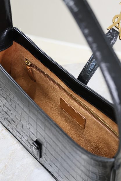 Ysl black crocodile pattern underarm bag - Image 6