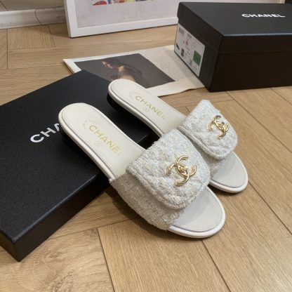 Chanel early autumn white cute sweet special and advanced slippers - Image 6