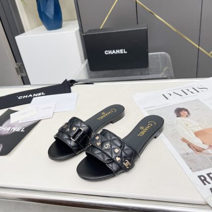 Chanel Spring/Summer Dance Shoes Collection Black Delicate Slippers - Image 6