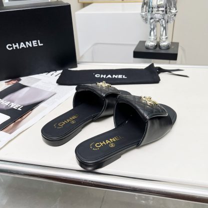 Chanel Early Spring Black Full Retro Slippers - Image 6