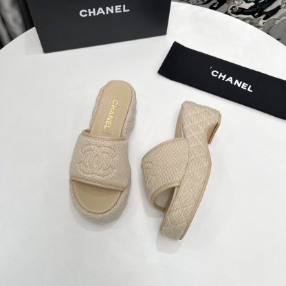 Chanel Early Spring Apricot Dance Shoes Series Retro European and American New Slippers Heel Height 7cm - Image 6