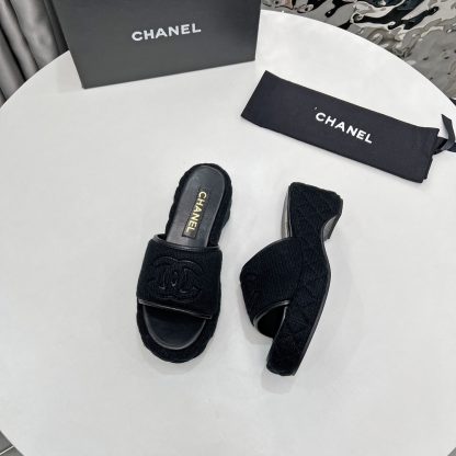 Chanel Early Spring Black Dance Shoes Series Retro European and American New Slippers Heel Height 7cm - Image 6