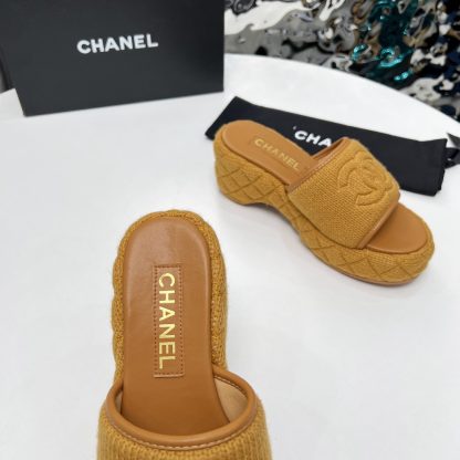 Chanel Early Spring Earth Brown Dance Shoes Series Retro European and American New Slippers Heel Height 7cm - Image 6