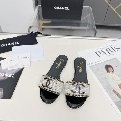 Chanel Spring/Summer Dance Shoes Collection Retro-Style Slippers Full of Sewn Pearls - Image 6