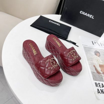 Chanel Spring/Summer Dance Shoes Series Red European and American Catwalk New Slippers Heel Height 6.5cm - Image 6