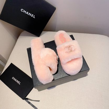 Chanel new pink pure natural lambswool slippers - Image 6
