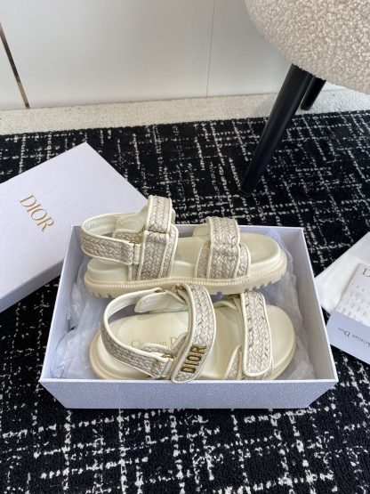Dior Velcro flat woven sandals - Image 6
