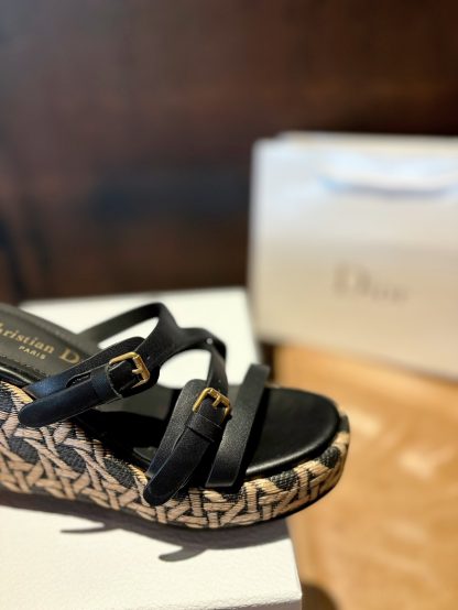 Dior black wedge sandals - Image 6