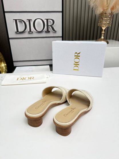 Dior monogram embroidered leather high-heeled sandals - Image 6