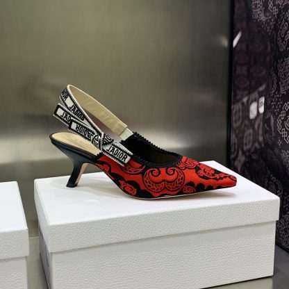 Dior Quake Oblique jacquard embroidered lettering logo mid-heel shoes - Image 6