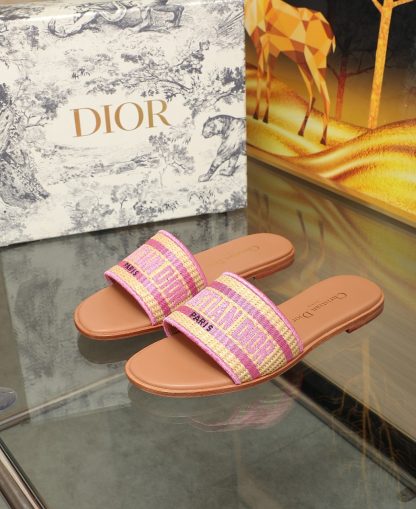 Dior embroidered lettering flip flops - Image 6