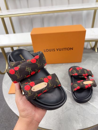 Louis Vuitton embossed logo slippers Pool Pillow Comfort flat slides - Image 6
