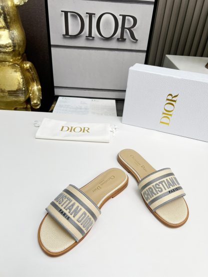 Dior Women's Monogram Embroidered Slippers - Image 6