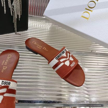 Dior letter logo 3D embroidery slide sandals - Image 6