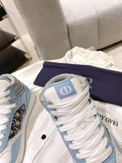Dior Light Blue High-Top B27 Couple Casual Shoes - Image 7